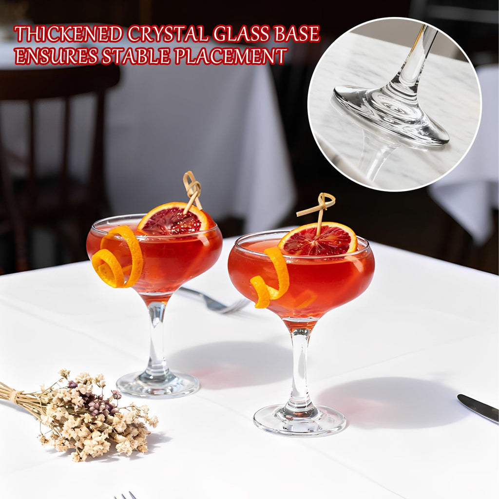 Clear 5.07 oz Stemmed Cocktail Glasses Set of 6 E946