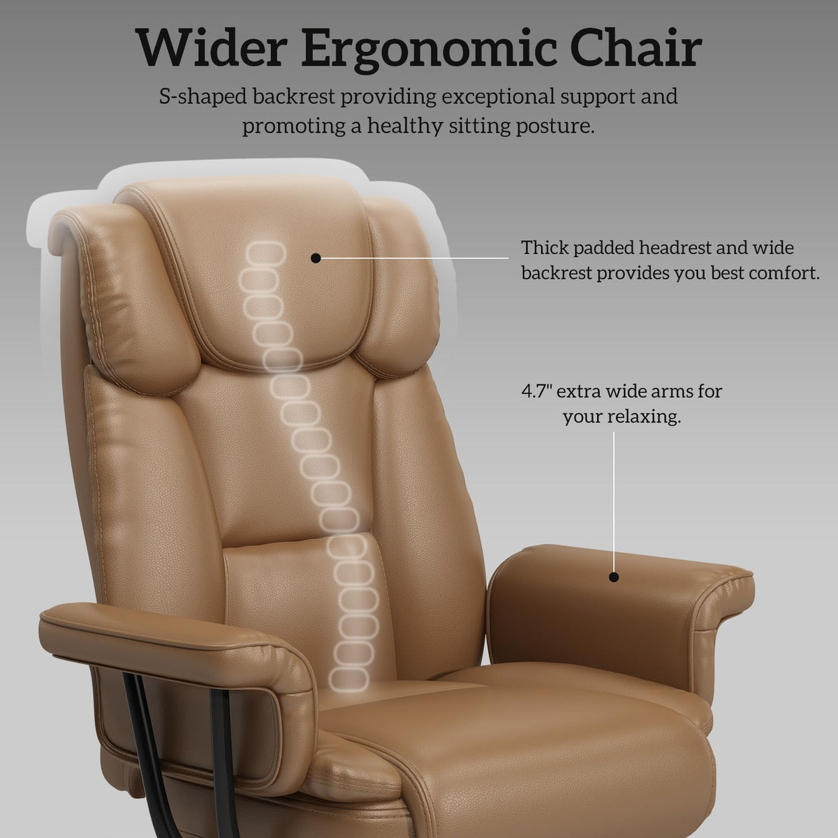 Brown Reclining Office Chair with Footrest B909626
