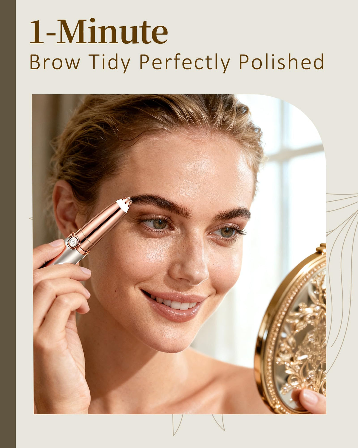 Rechargeable Eyebrow Trimmer with 2 Replacement Heads & LED Light A6084