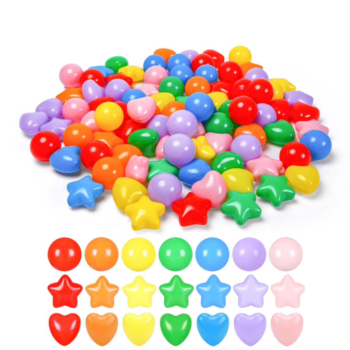 100 200 500 Plastic Balls for Toddlers Phthalate Free BPA Free Non-Toxic Crush Proof Y44191