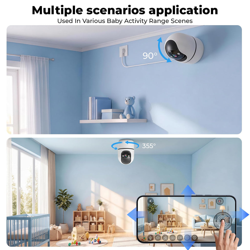 Indoor Camera 5G&2.4G WiFi 360° Pan/Tilt 2-Pack F349326