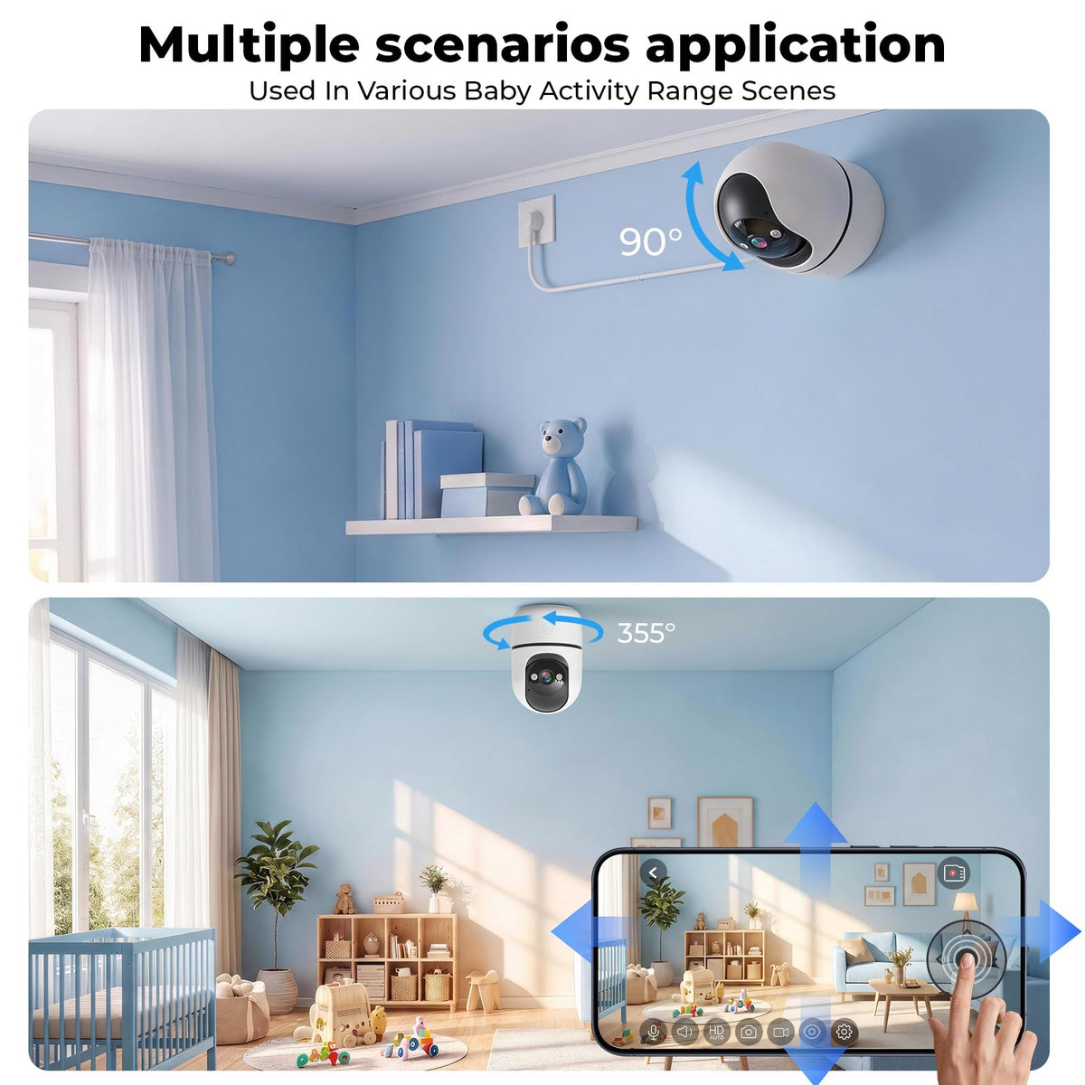 Indoor Camera 5G&2.4G WiFi 360° Pan/Tilt 2-Pack F349326