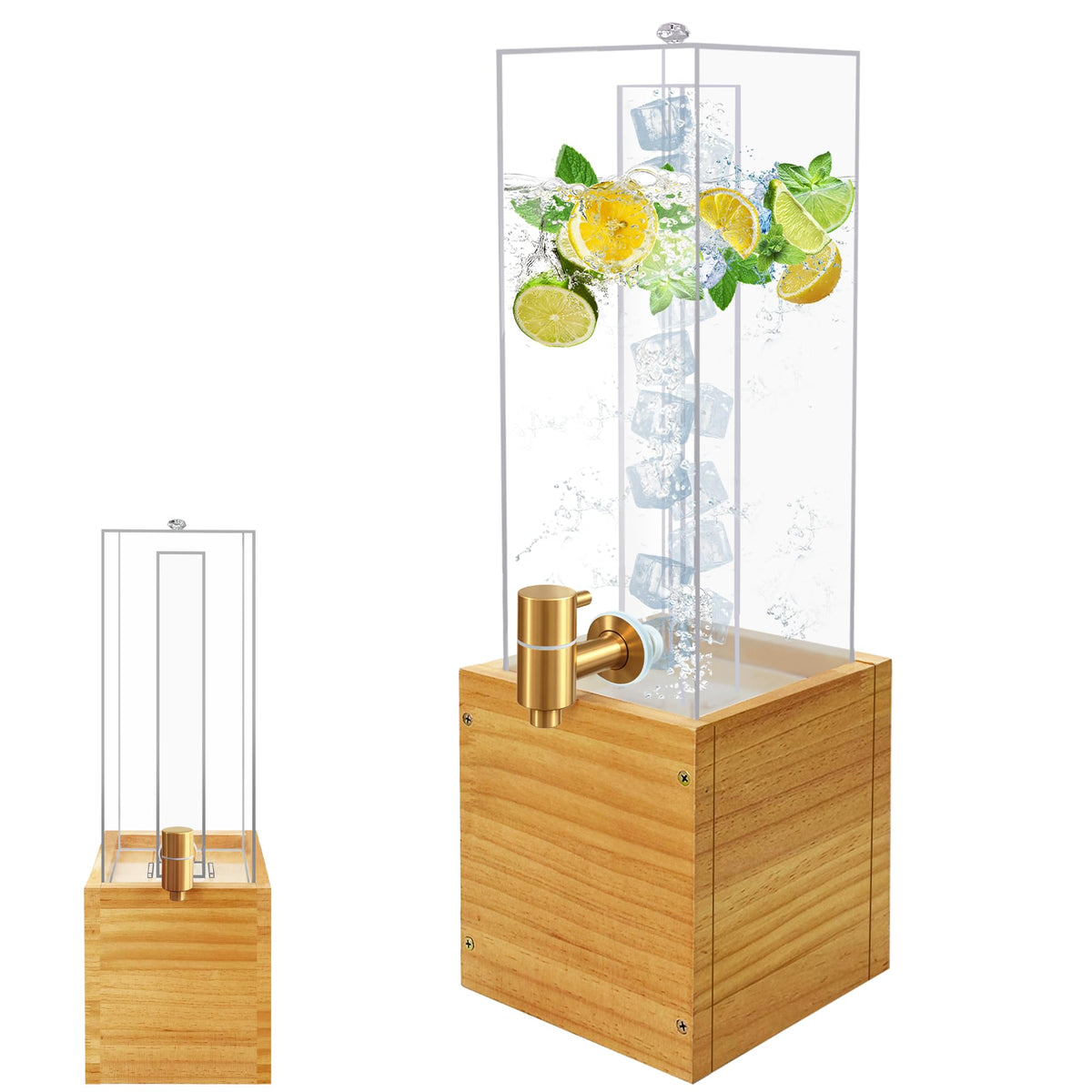1.8 Gallon Drink Dispenser with Wood Stand S8713