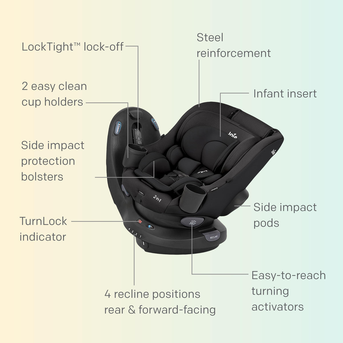 2-in-1 Rotating Convertible Car Seat N64303
