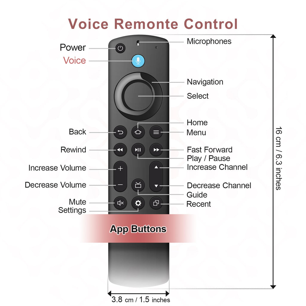 Replacement Remote for Fire TV Stick and Smart TVs with Voice D13318
