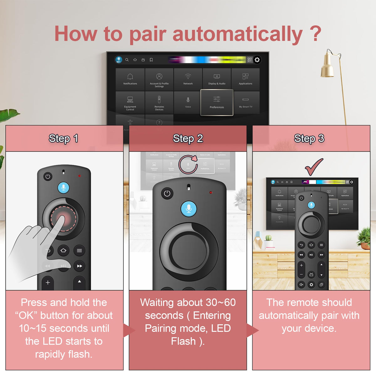 Replacement Remote for Fire TV Stick and Smart TVs with Voice D13318