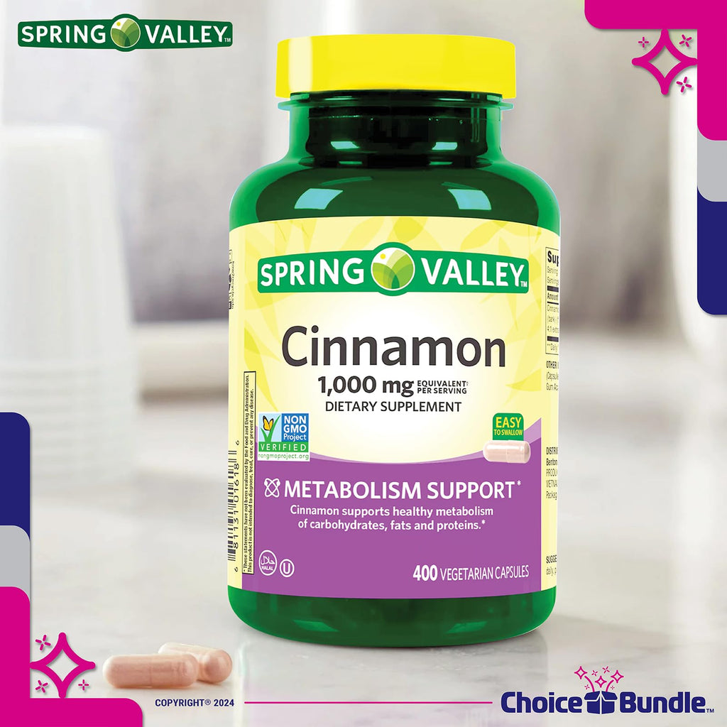 Cinnamon Supplement 1000mg Vegetarian Capsules 1200 Total O6627