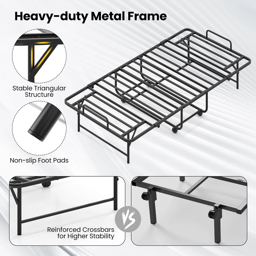 Twin Folding Bed with Memory Foam Mattress T410522