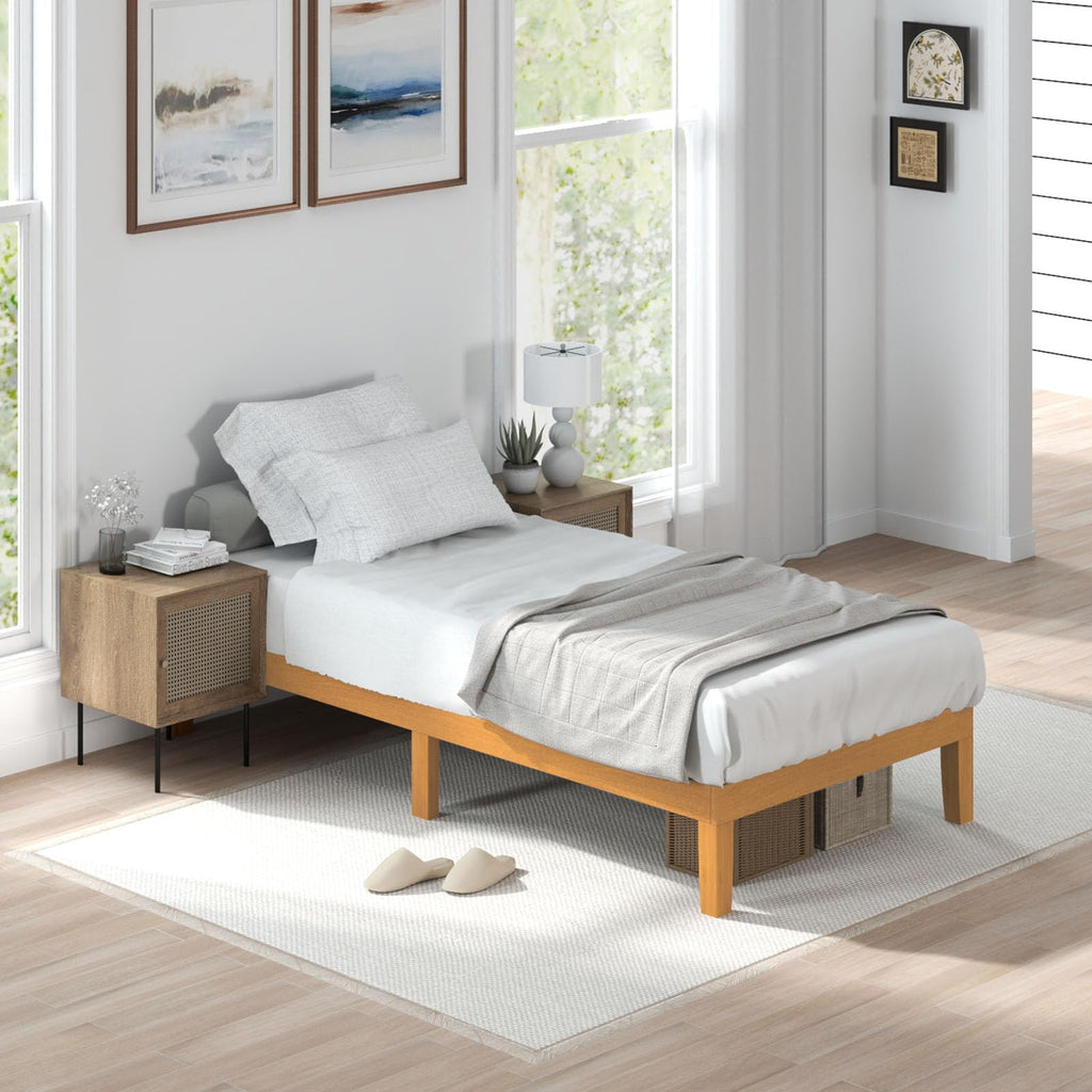 Twin Size 12 Inch Wood Platform Bed Frame W533