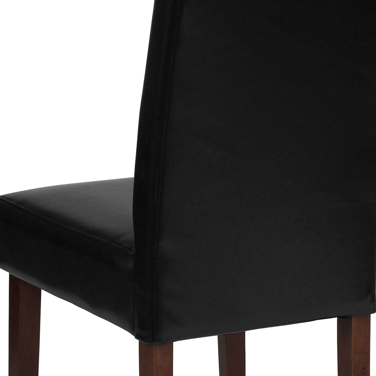 Black LeatherSoft Parsons Chair with Mahogany Legs G8525