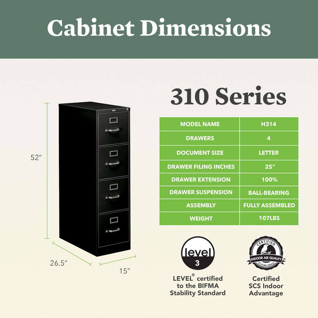 Black 4 Drawer File Cabinet P39272