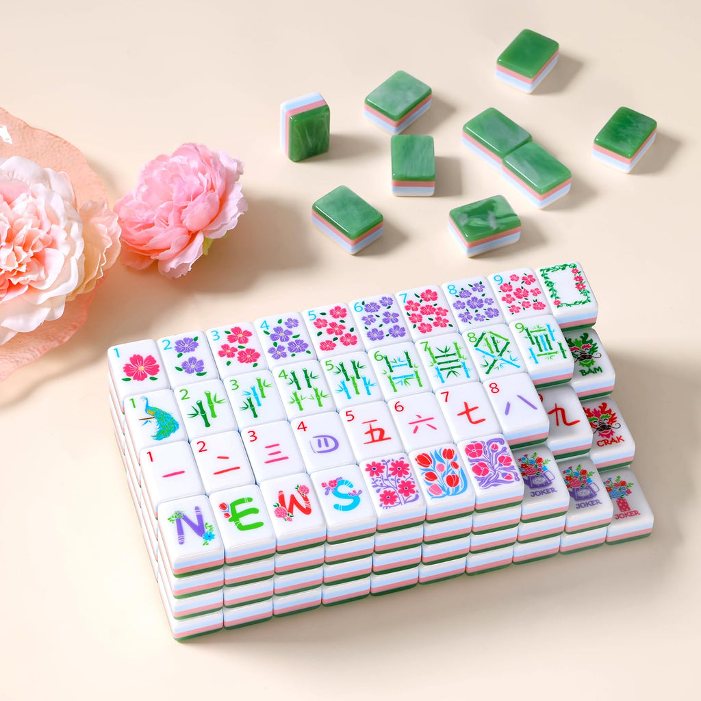 160 Acrylic Engraved Mahjong Tile Set A234770