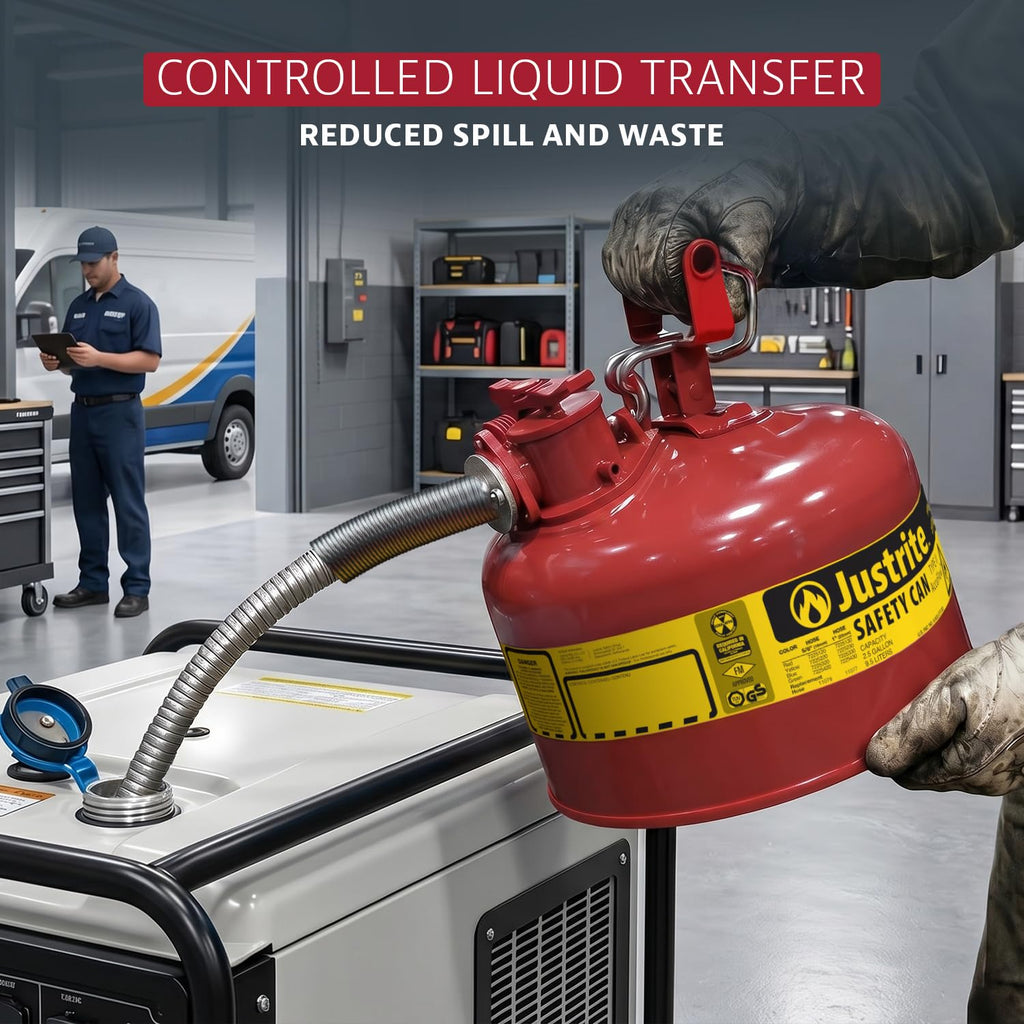 Red Galvanized Steel Gasoline Safety Can D467