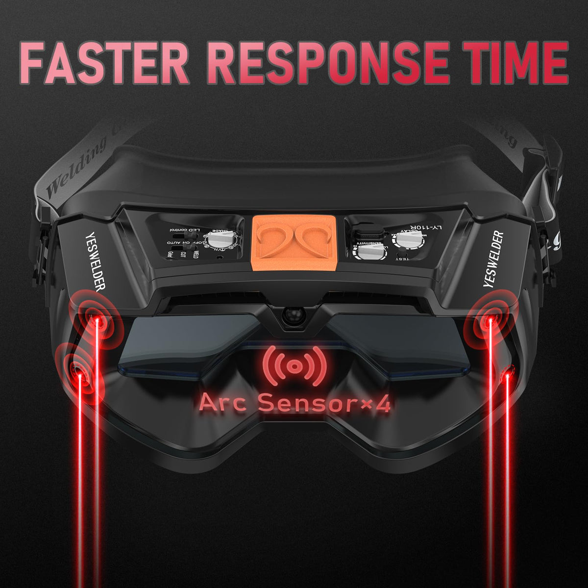 Auto-Darkening Welding Goggles with LED Light and Face Shield F988976
