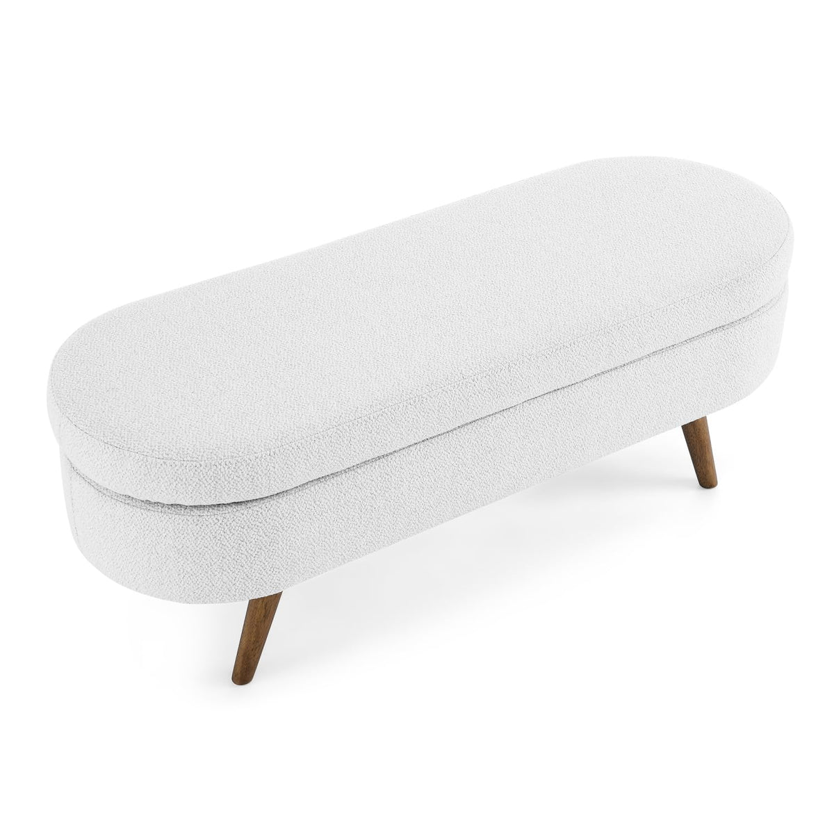 Oval Storage Bench with Rubber Wood Legs R522