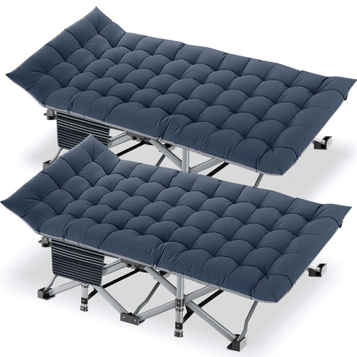 Folding Camping Cot with Mattress, 2 Pack U84090