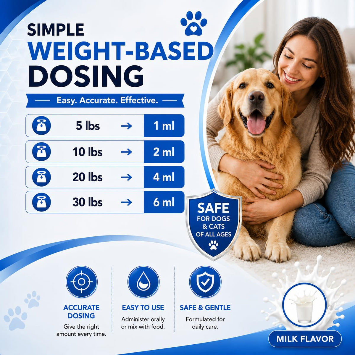 Milk Flavor Dewormer for Cats & Dogs 120ml with Dropper K740