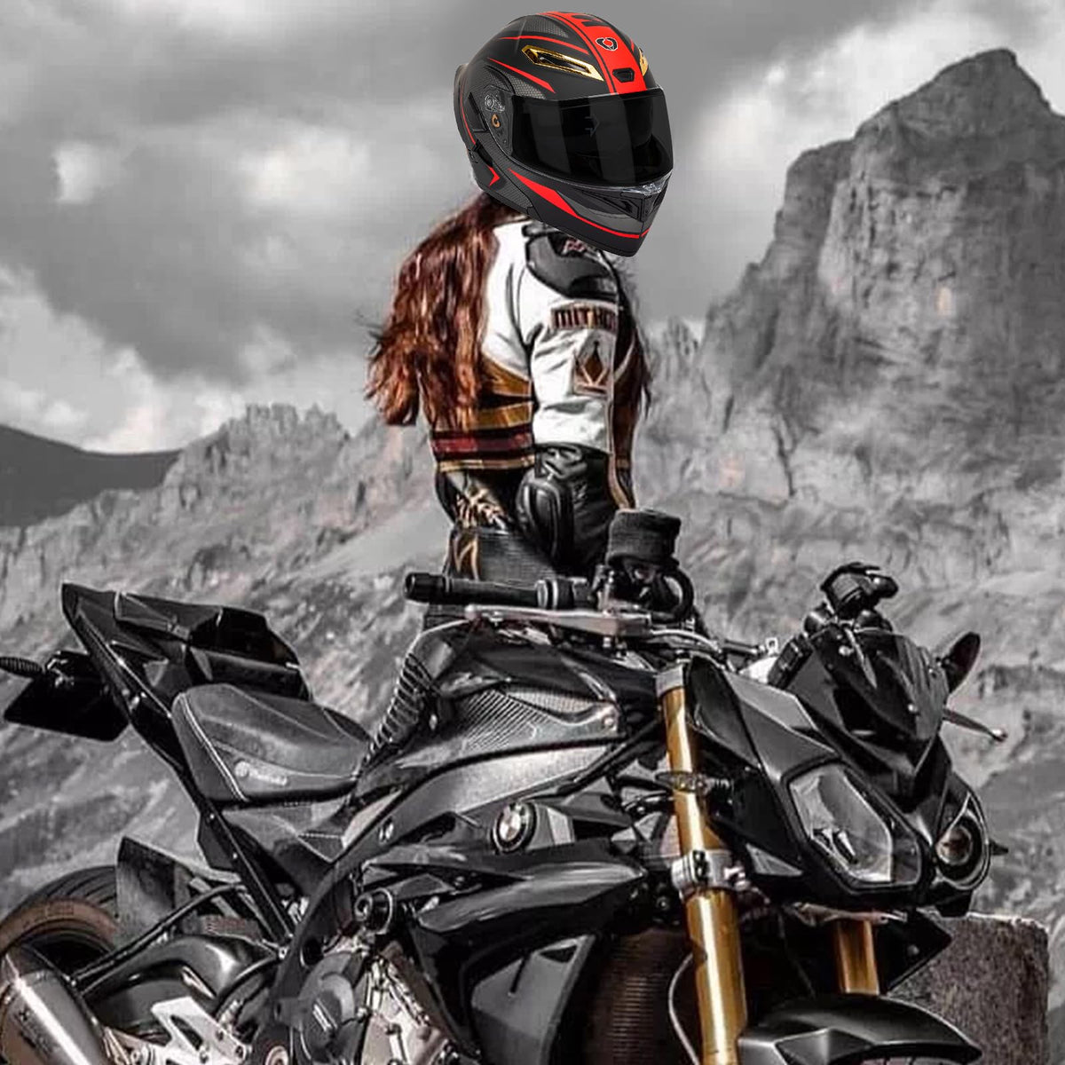 DOT Certified Flip Up Full Face Modular Motorcycle Helmet B99398