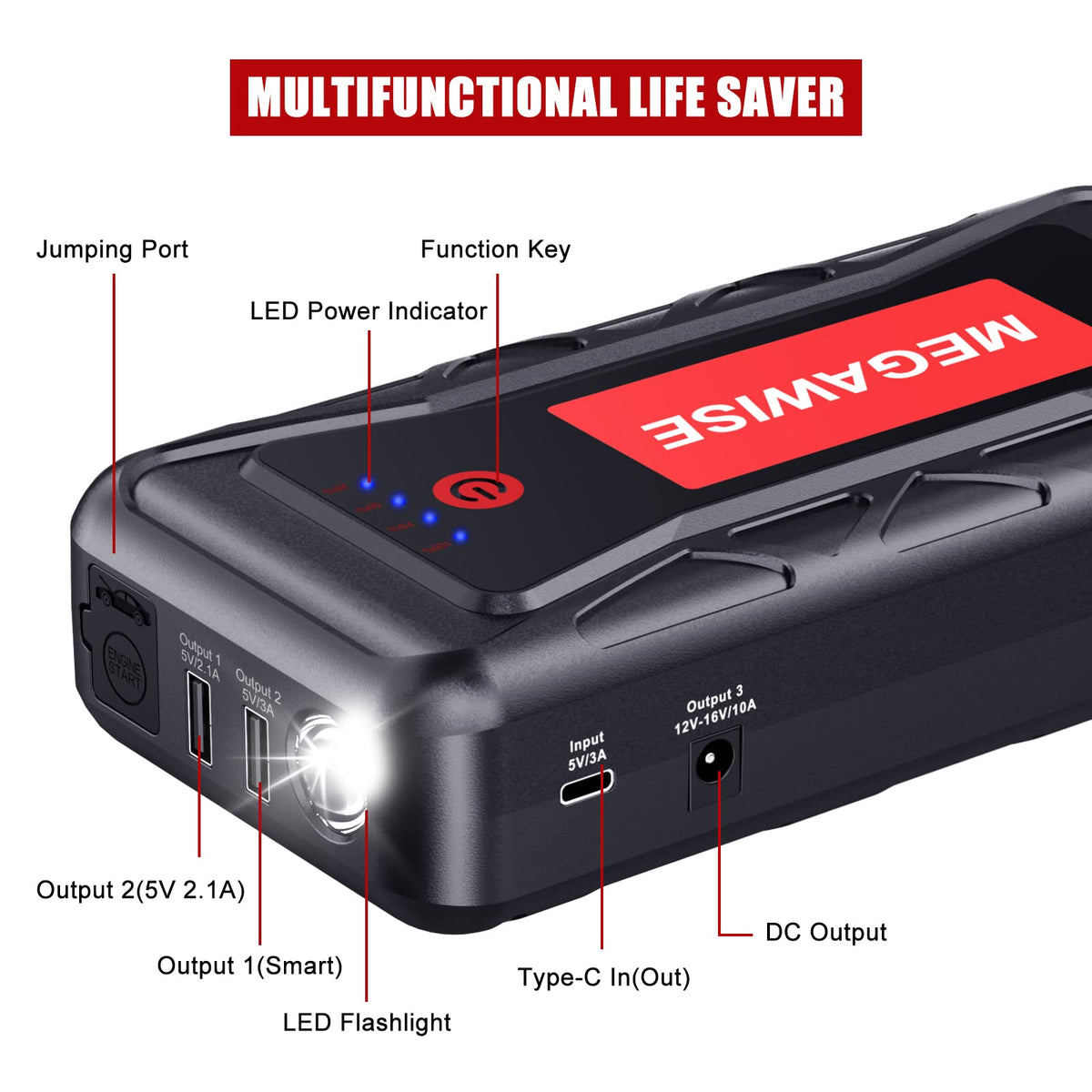 12V Jump Starter for 8.0L Gas/6.5L Diesel Engines H1642