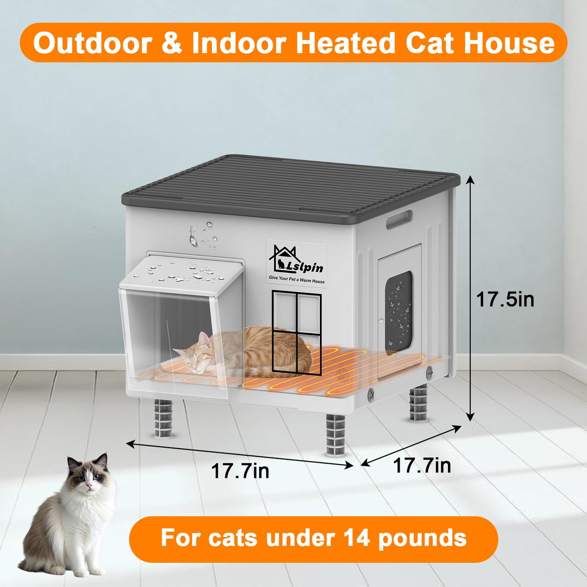 Heated Insulated Elevated Cat House X2756