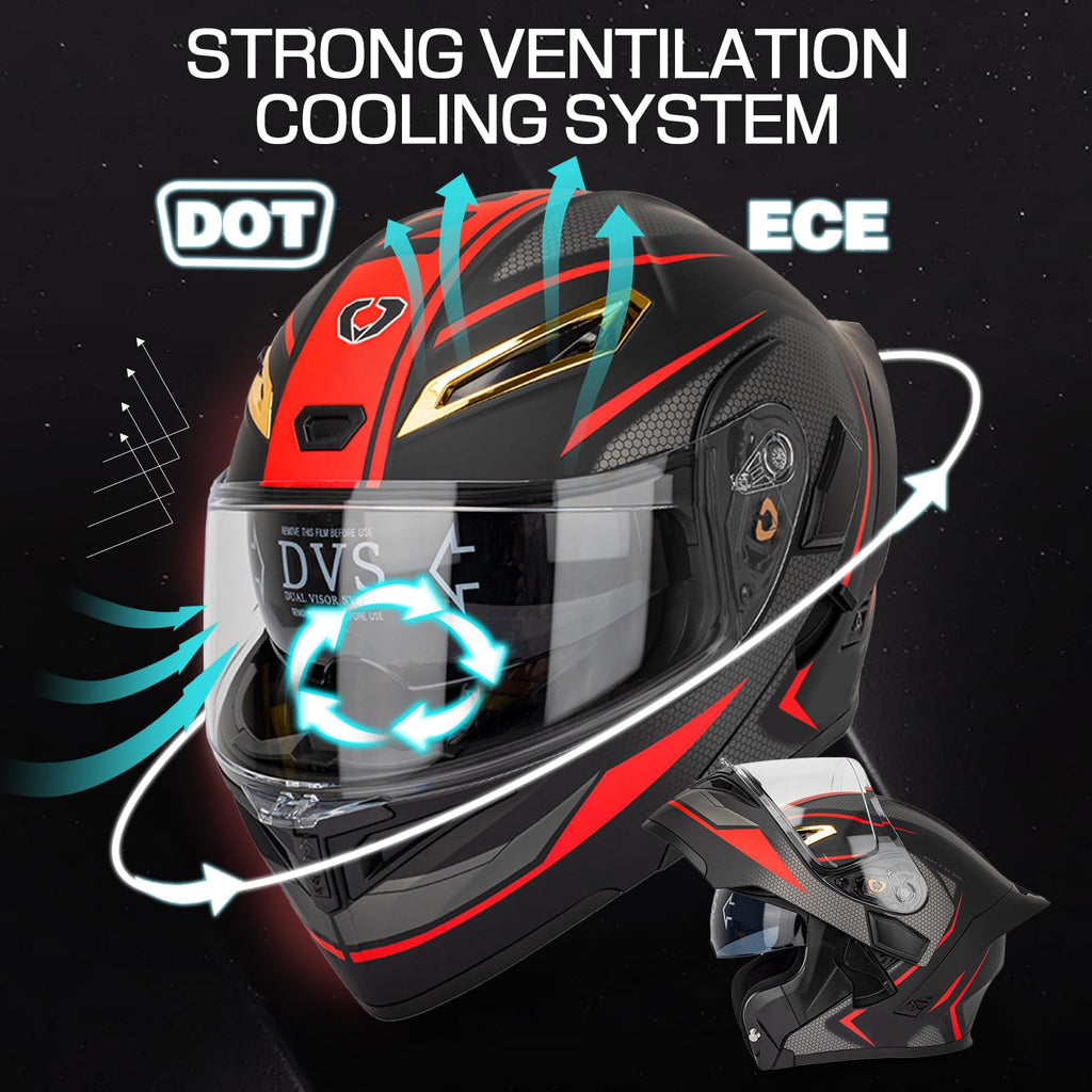 DOT Certified Flip Up Full Face Modular Motorcycle Helmet B99398