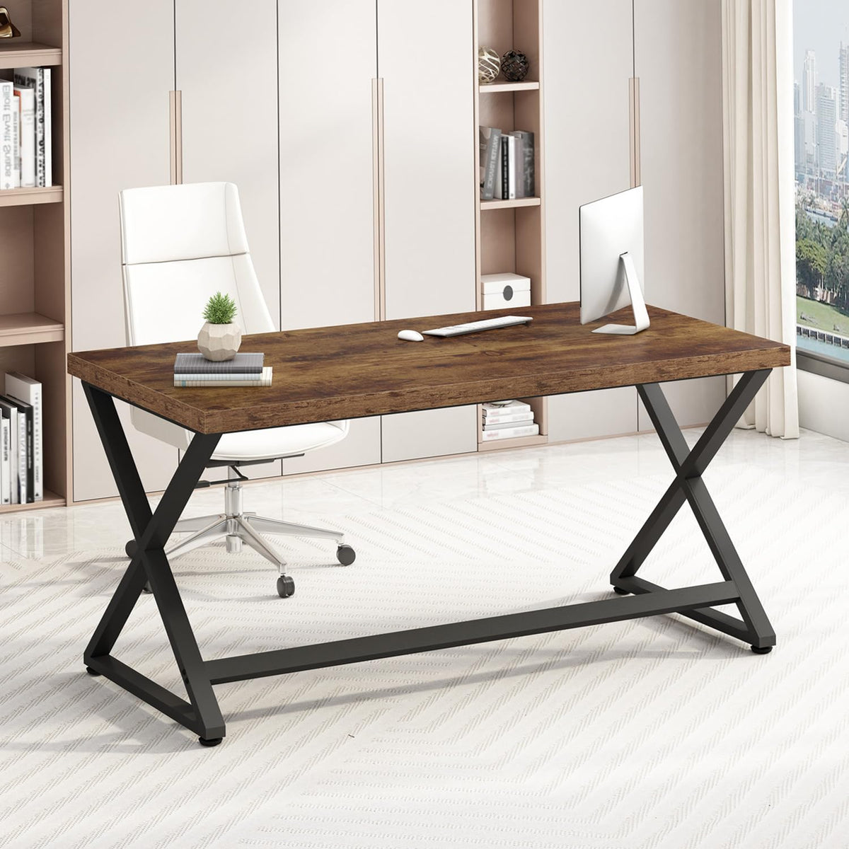 47" Rustic Brown Computer Desk L365