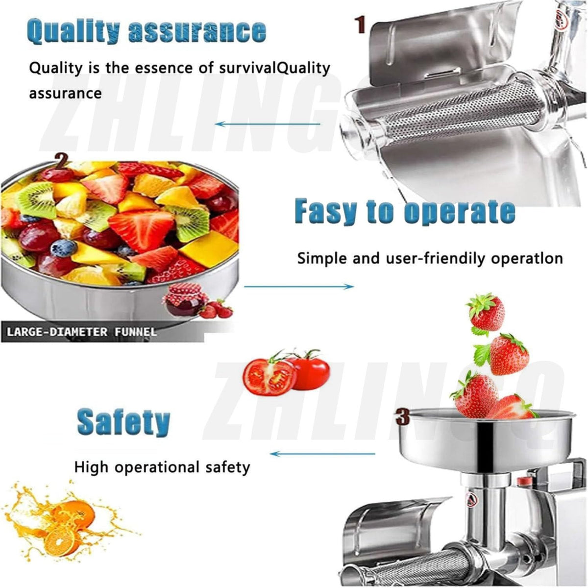Electric Tomato Strainer Machine 330 lbs/hr 450W Stainless Steel E787123