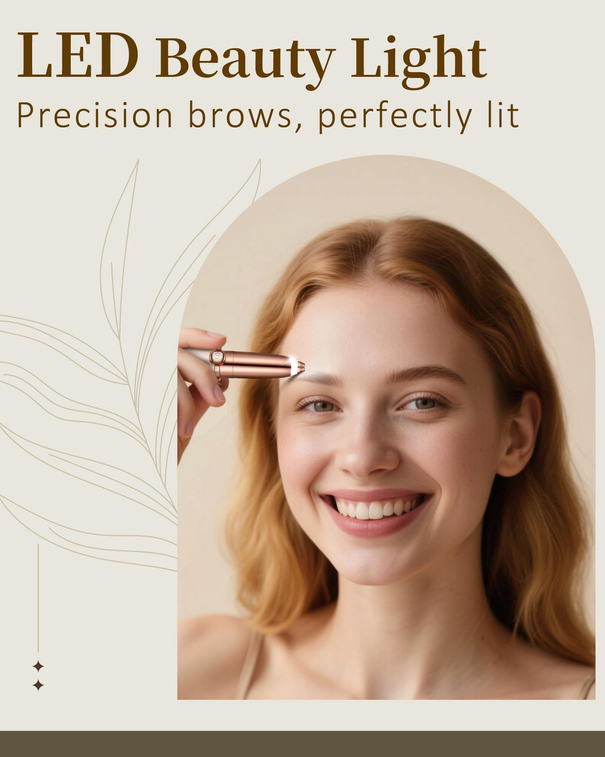 Rechargeable Eyebrow Trimmer with 2 Replacement Heads & LED Light A6084