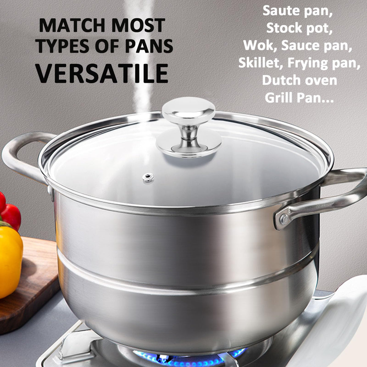 Glass Lids for Frying Pans, Pots, Cast Iron Pans I628