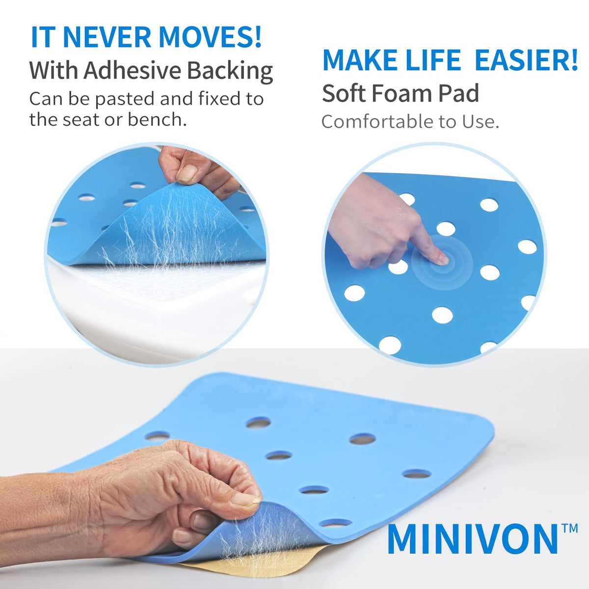 Waterproof Non Slip Soft Foam Shower Bench Cushion O72901