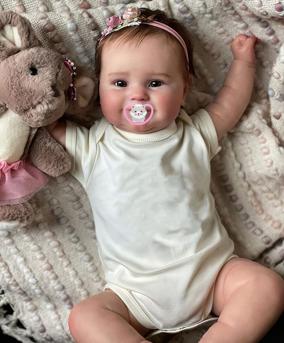 20 Inches Real Baby Size Rooted Hair Silicone Vinyl Reborn Baby Doll K814