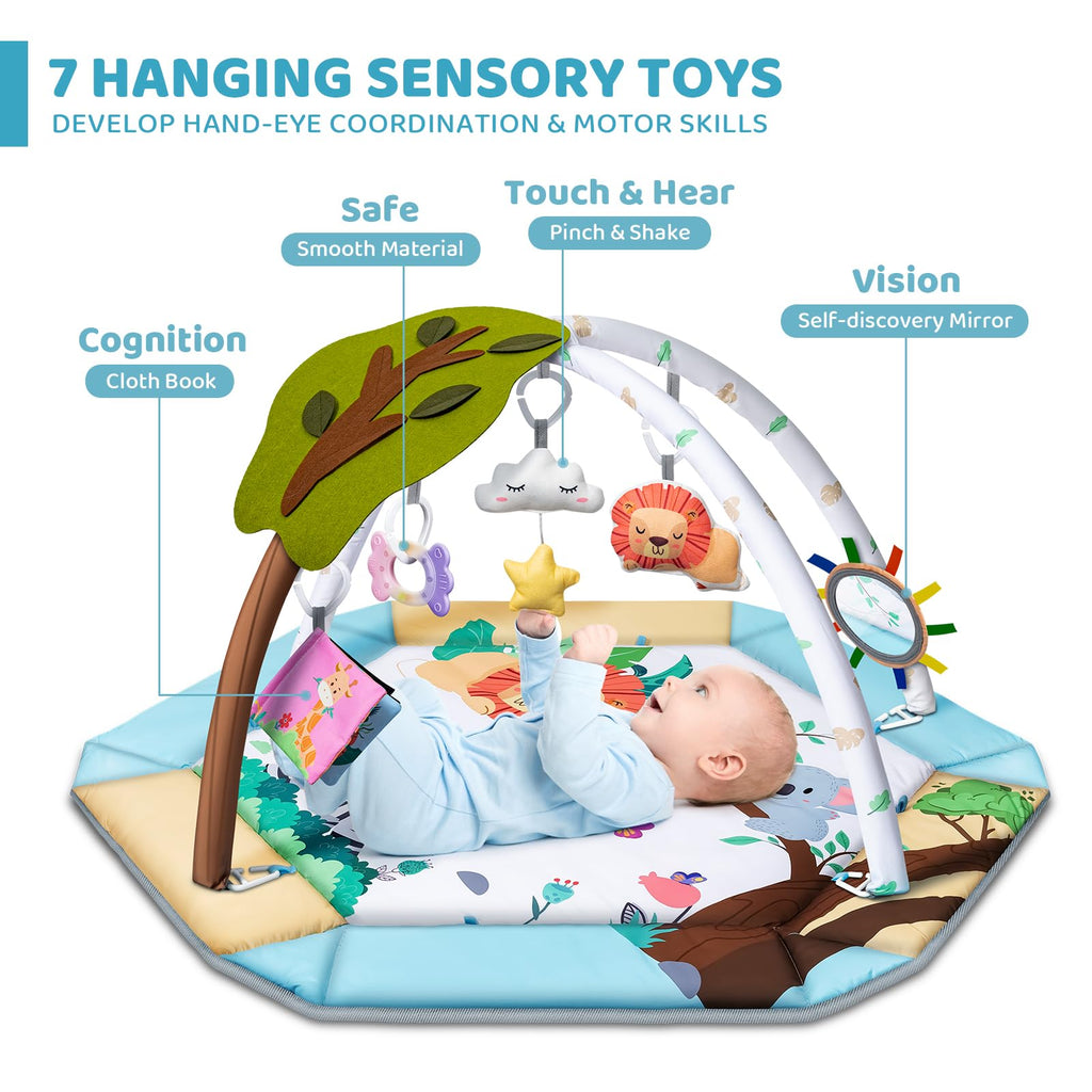 8-in-1 Tummy Time Play Mat & Ball Pit with 6 Toys D917