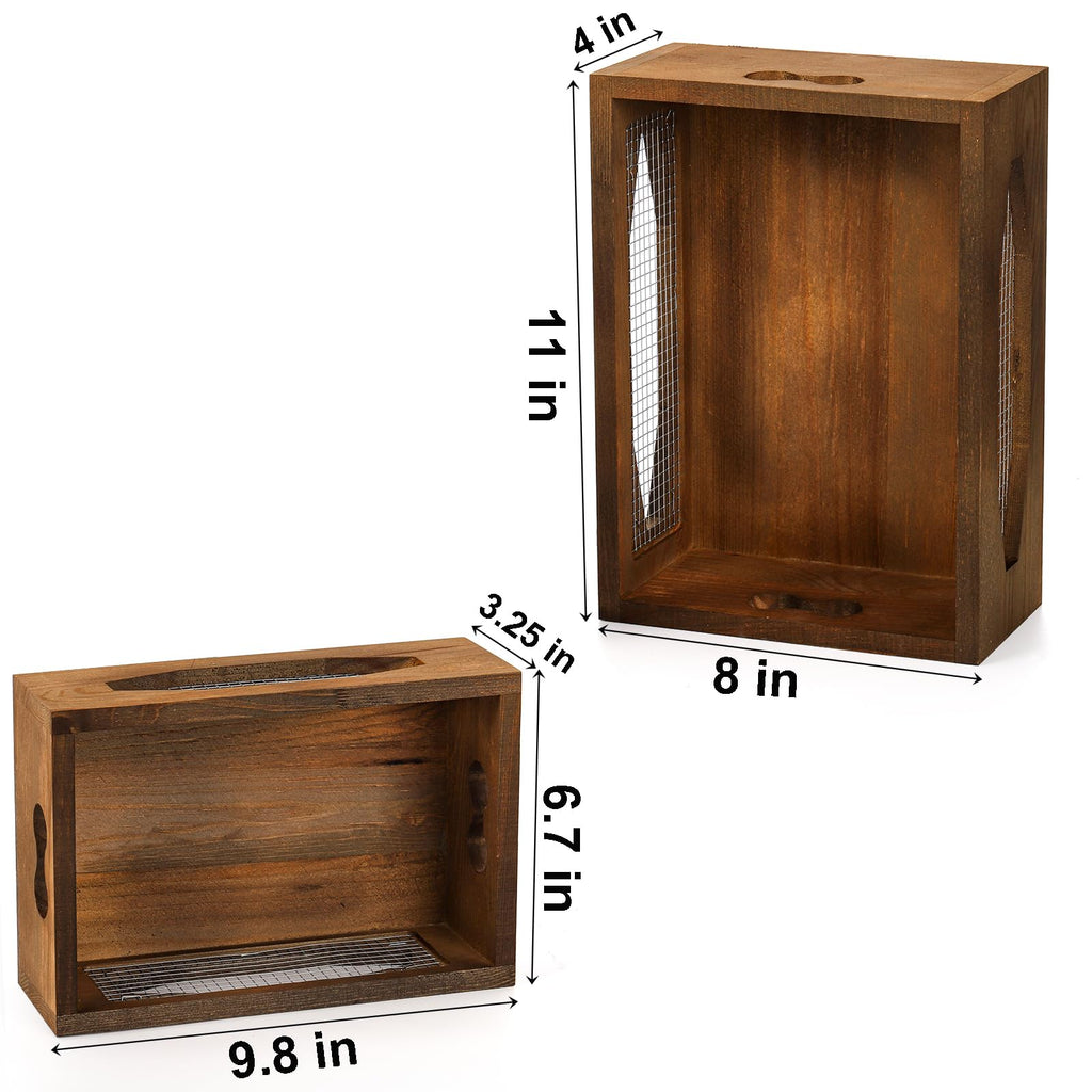 Set of 2 Wooden Nesting Countertop Baskets Q2281
