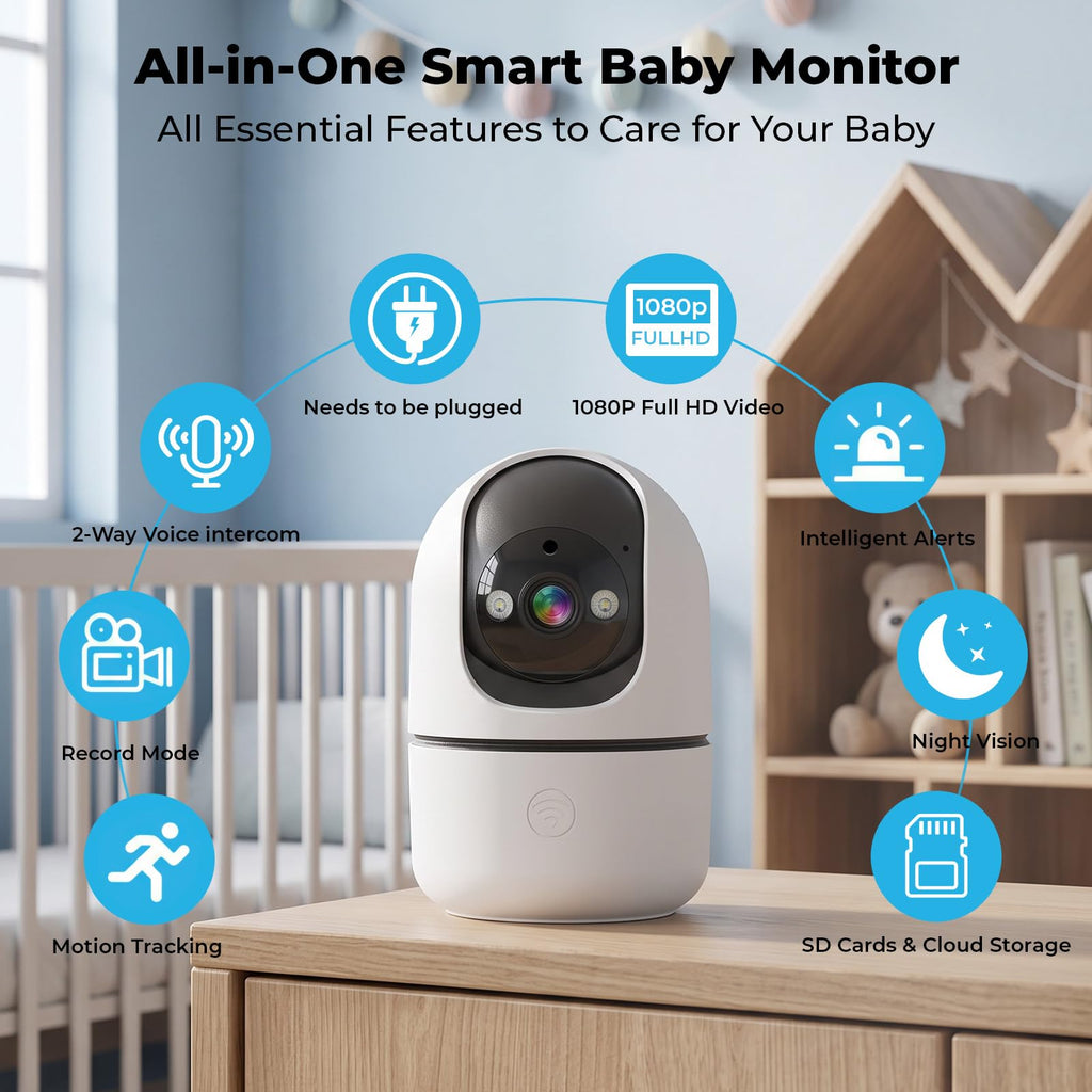 Indoor Camera 5G&2.4G WiFi 360° Pan/Tilt 2-Pack F349326