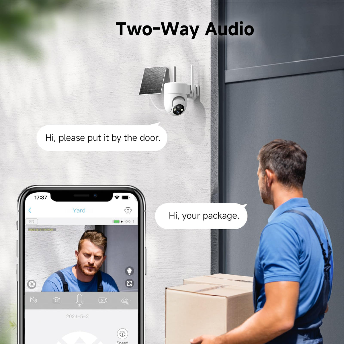 2K Solar Wireless Outdoor Security Cameras with 360° View, 4 Pack, White U221