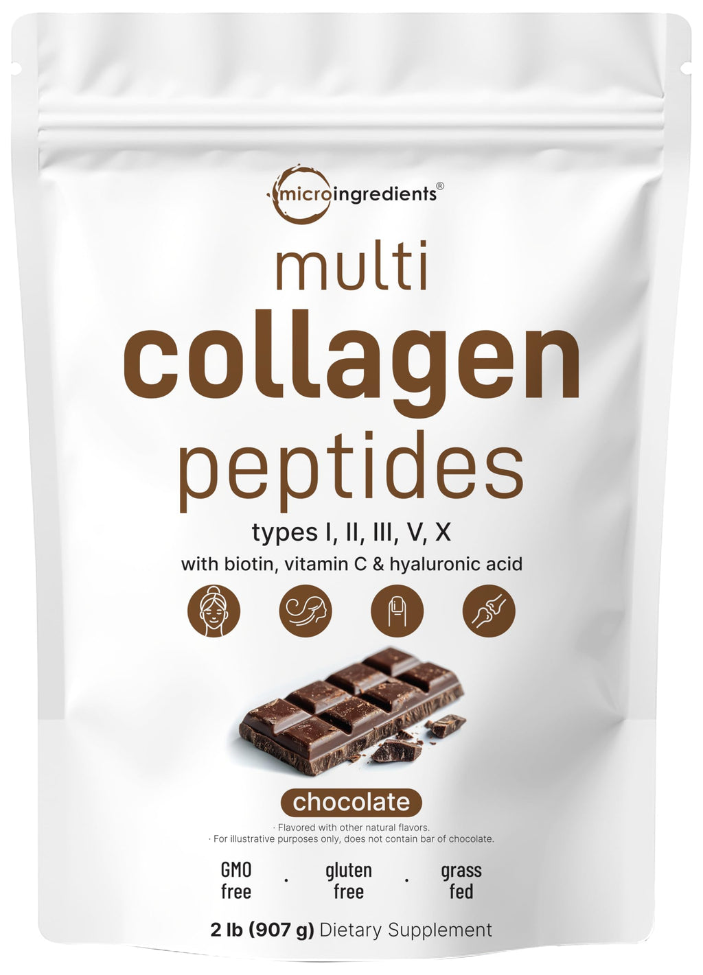 Multi Collagen Peptides Powder, 2lb Chocolate Flavor N800064