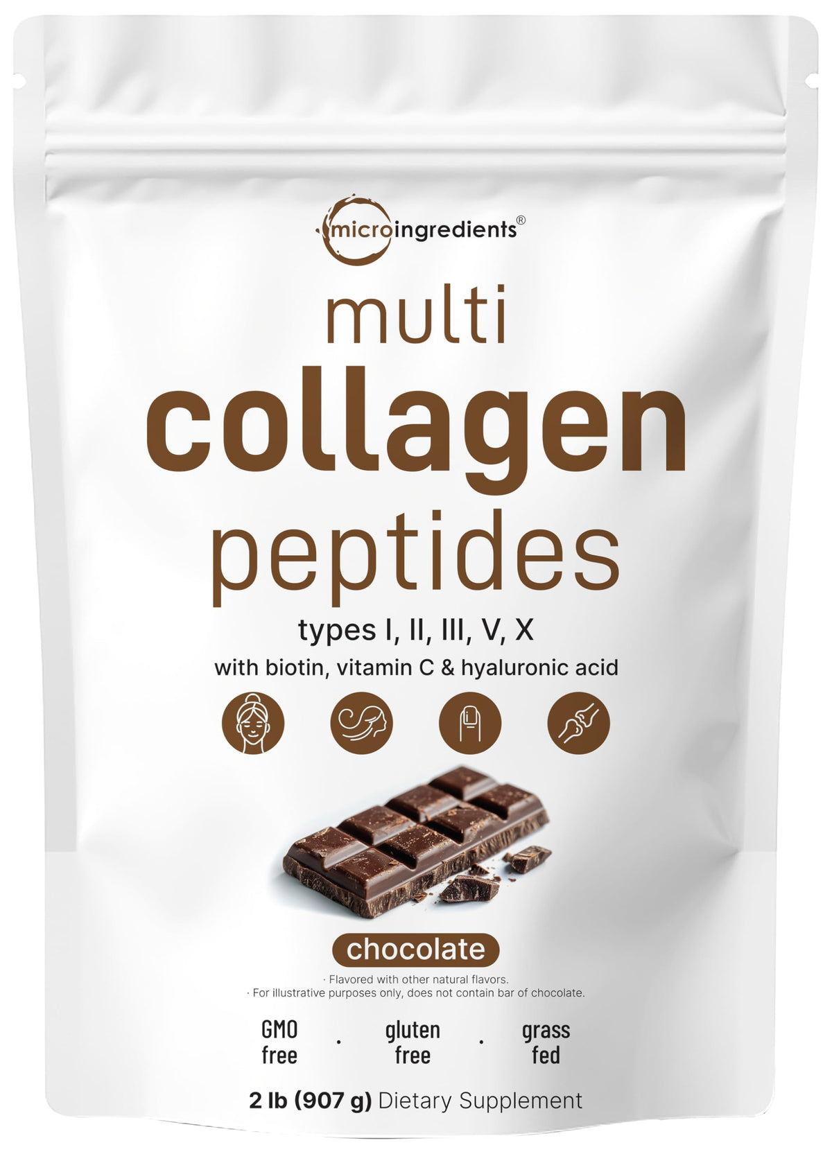 Multi Collagen Peptides Powder, 2lb Chocolate Flavor N800064