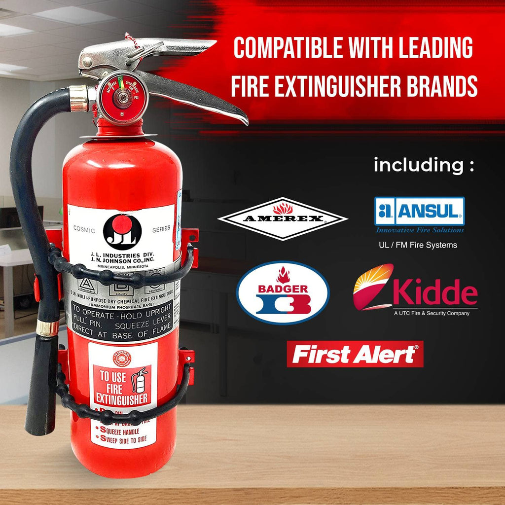Heavy Duty Wall Mount Fire Extinguisher Bracket for 2.5 lb & 5 lb, Pack of 2 T711339