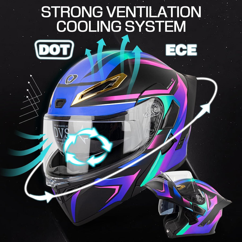 DOT Approved Flip Up Full Face Bluetooth Motorcycle Helmet M117756