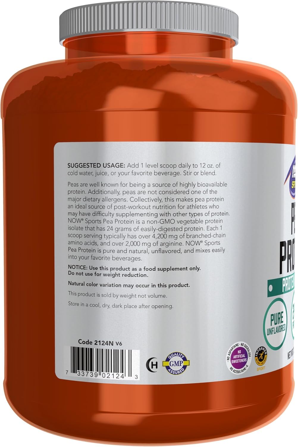 Pea Protein Natural Unflavored Powder 7-Pound L2271