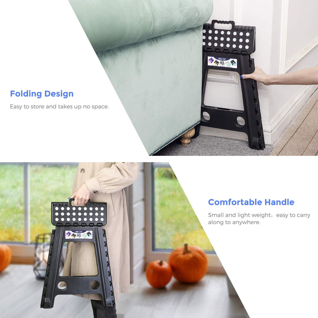 Black 1 Pack Folding Plastic Step Stool Y34533