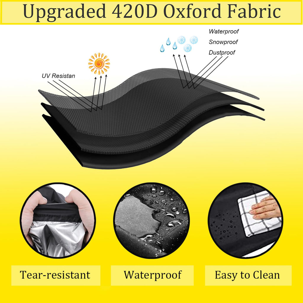 Black 420D Oxford Waterproof Patio Table Cover W4826