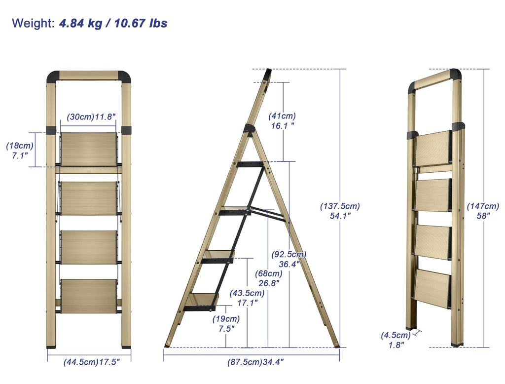 4 Step Aluminum Folding Ladder P163