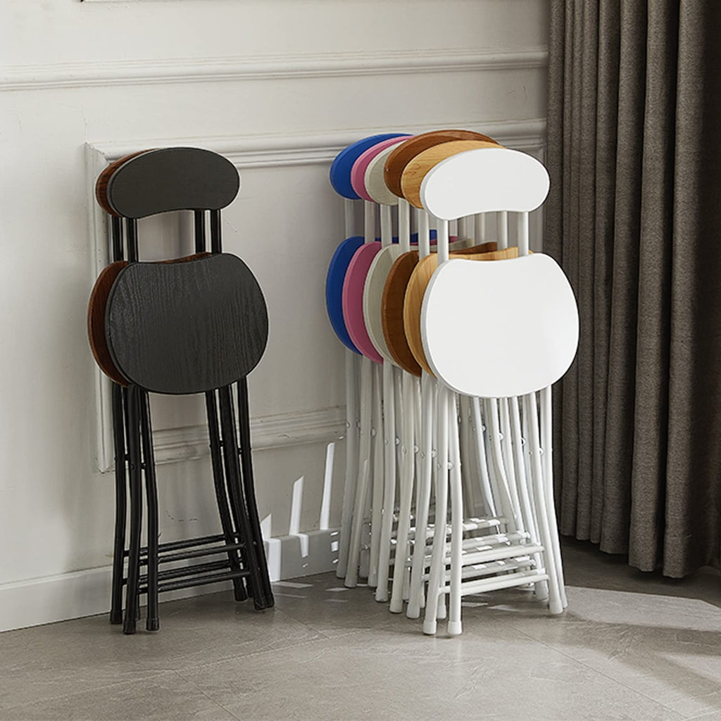 Black 18 Inch Folding Stool with Backrest and Footrest Q133