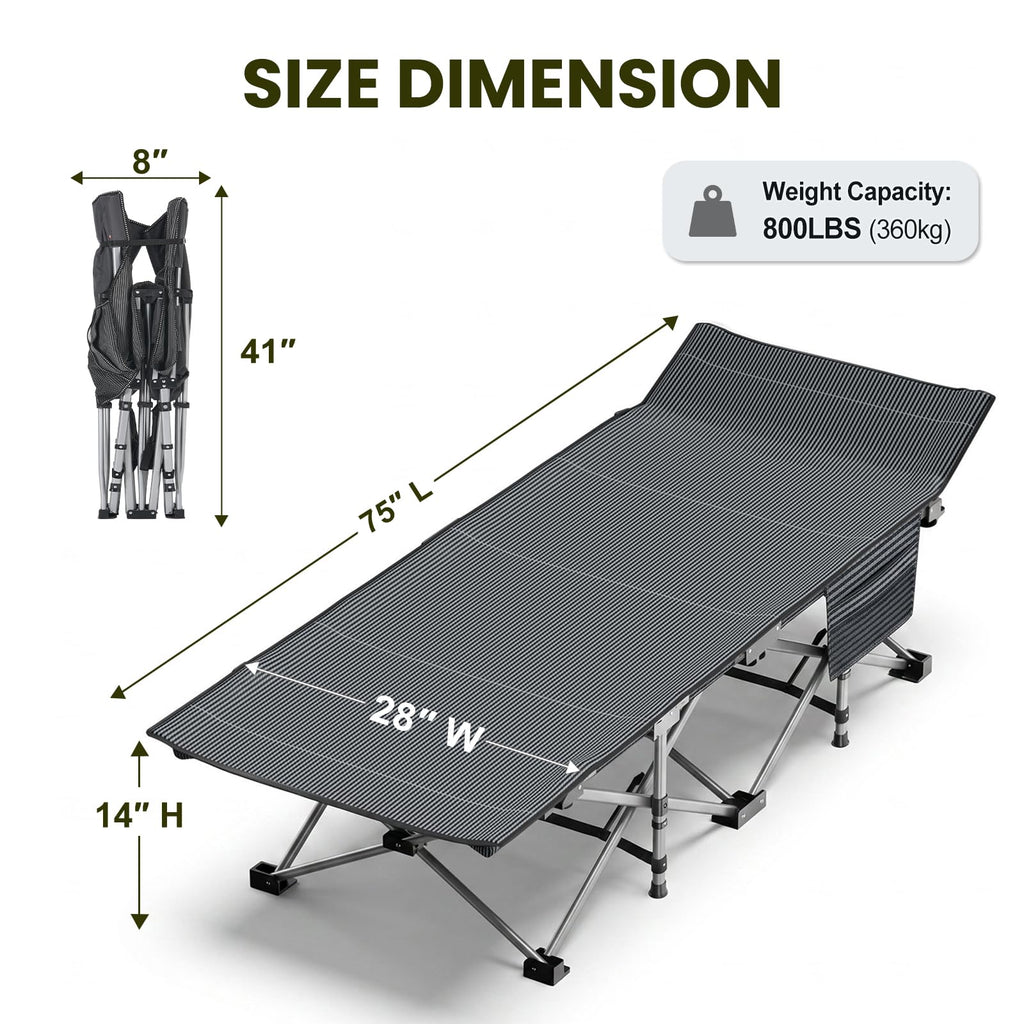 Folding Camping Cot with Mattress, 2 Pack U84090