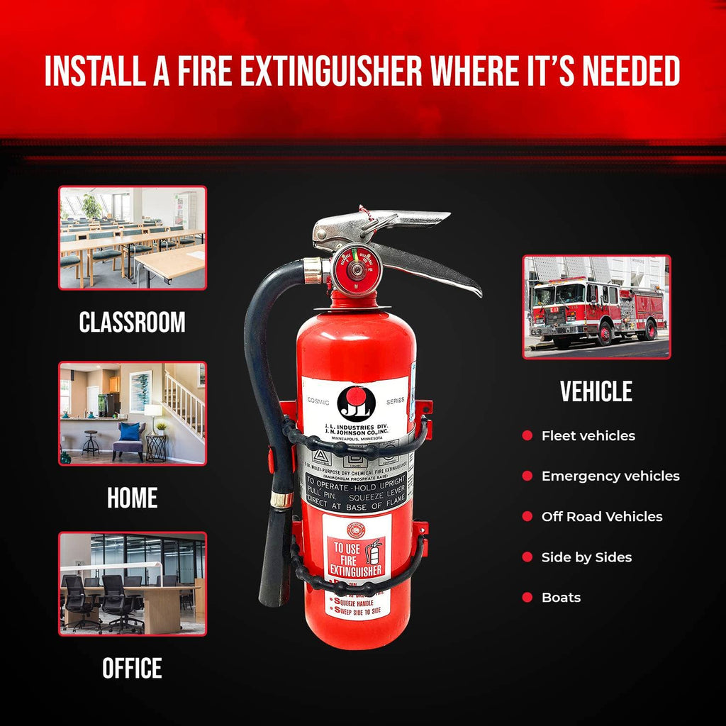 Heavy Duty Wall Mount Fire Extinguisher Bracket for 2.5 lb & 5 lb, Pack of 2 T711339
