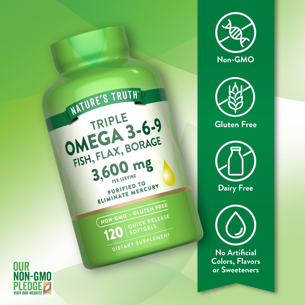 Omega 3-6-9 Softgels 3600mg 120 Count A524