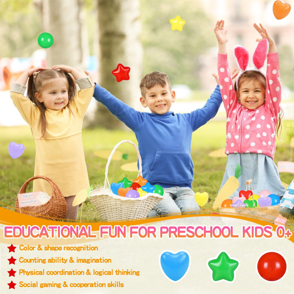 100 200 500 Plastic Balls for Toddlers Phthalate Free BPA Free Non-Toxic Crush Proof Y44191