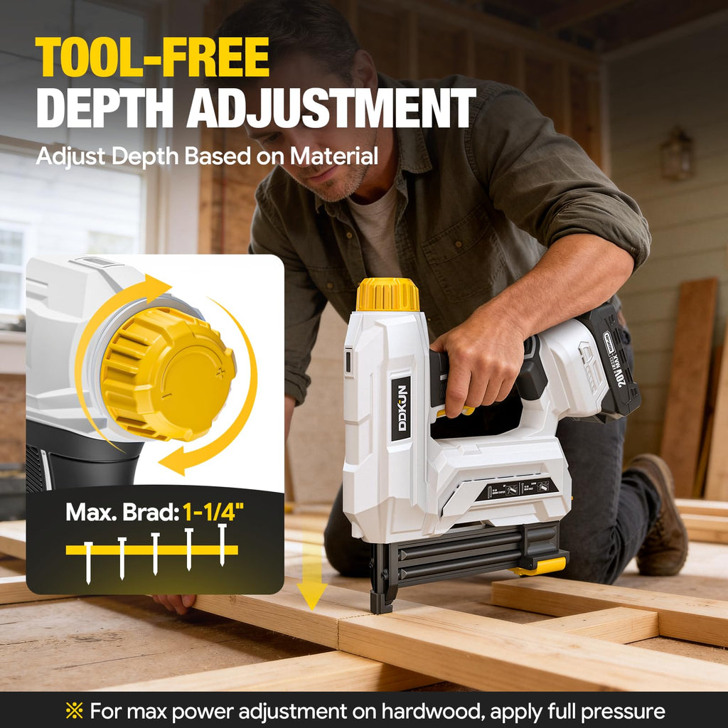 2-in-1 Cordless Brad Nailer Staple Gun with 2 batteries & Charger J904