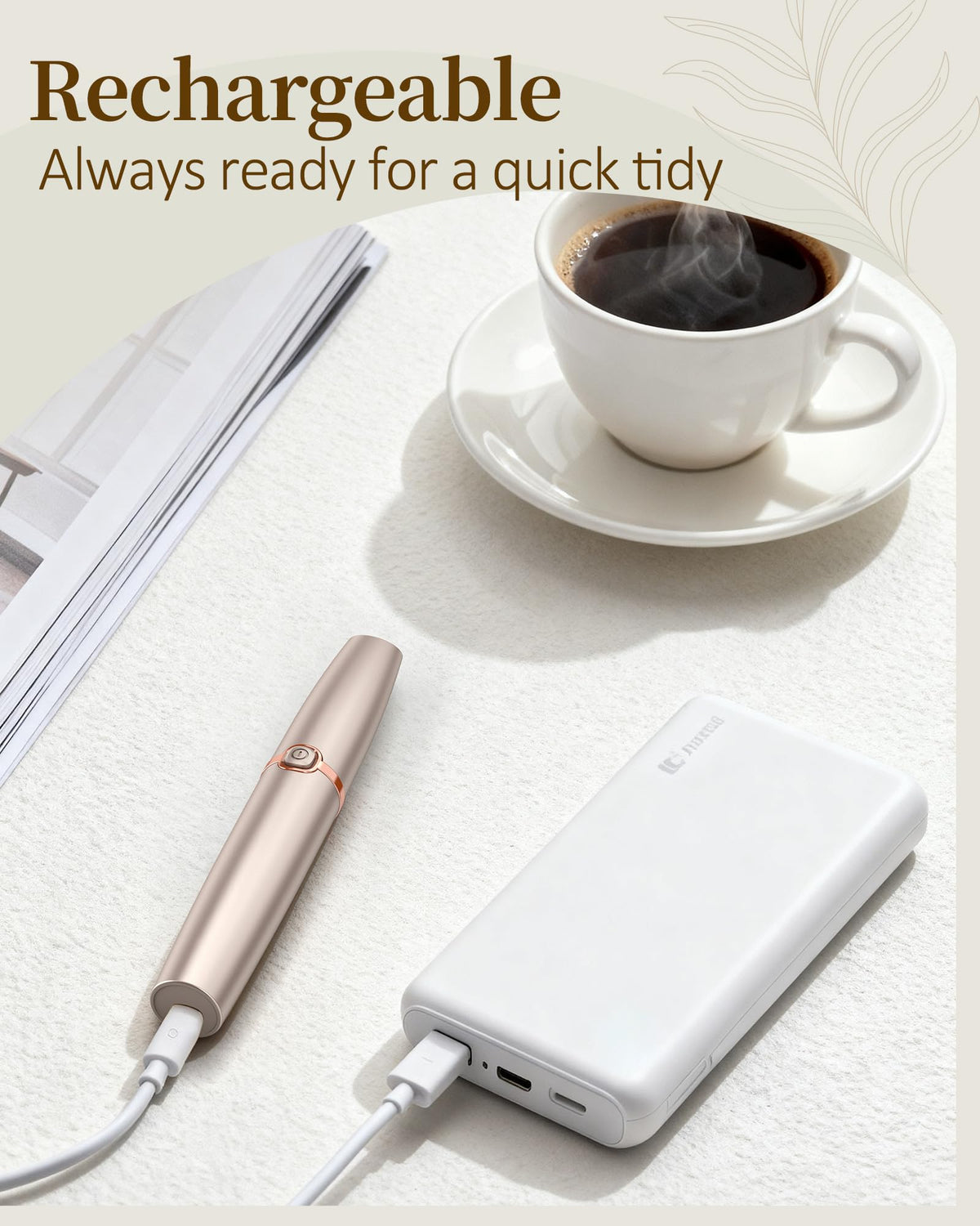 Rechargeable Eyebrow Trimmer with 2 Replacement Heads & LED Light A6084